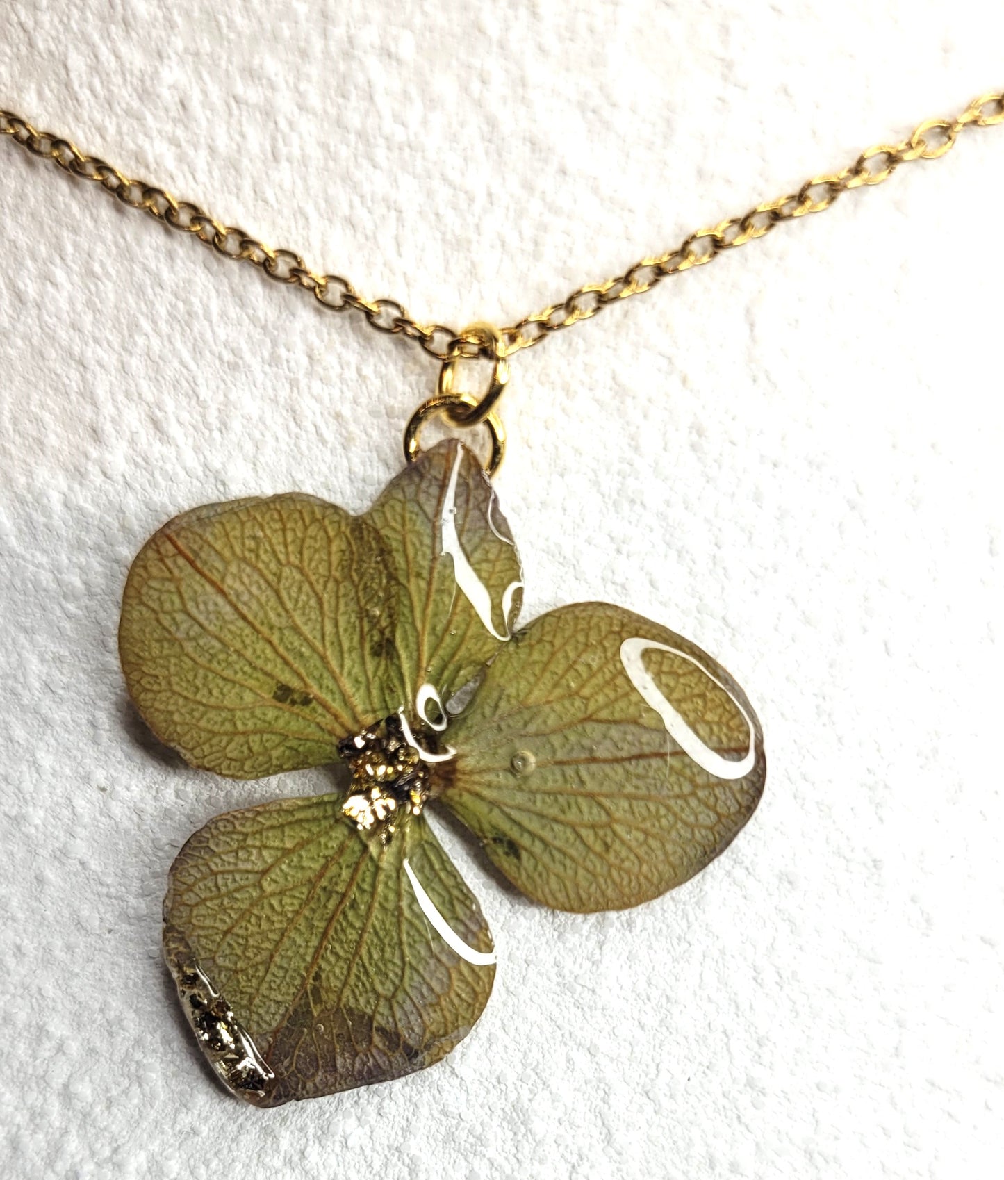 Collier fleur d'hortensia
