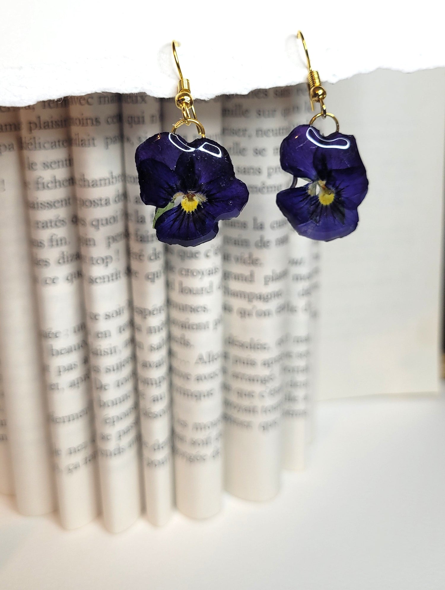 Boucles  d'oreilles "Fleurs de Pensées"