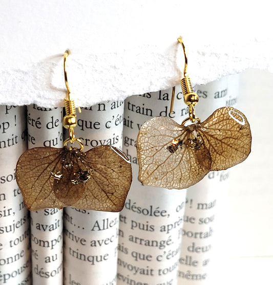 Boucles d'oreilles hortensia