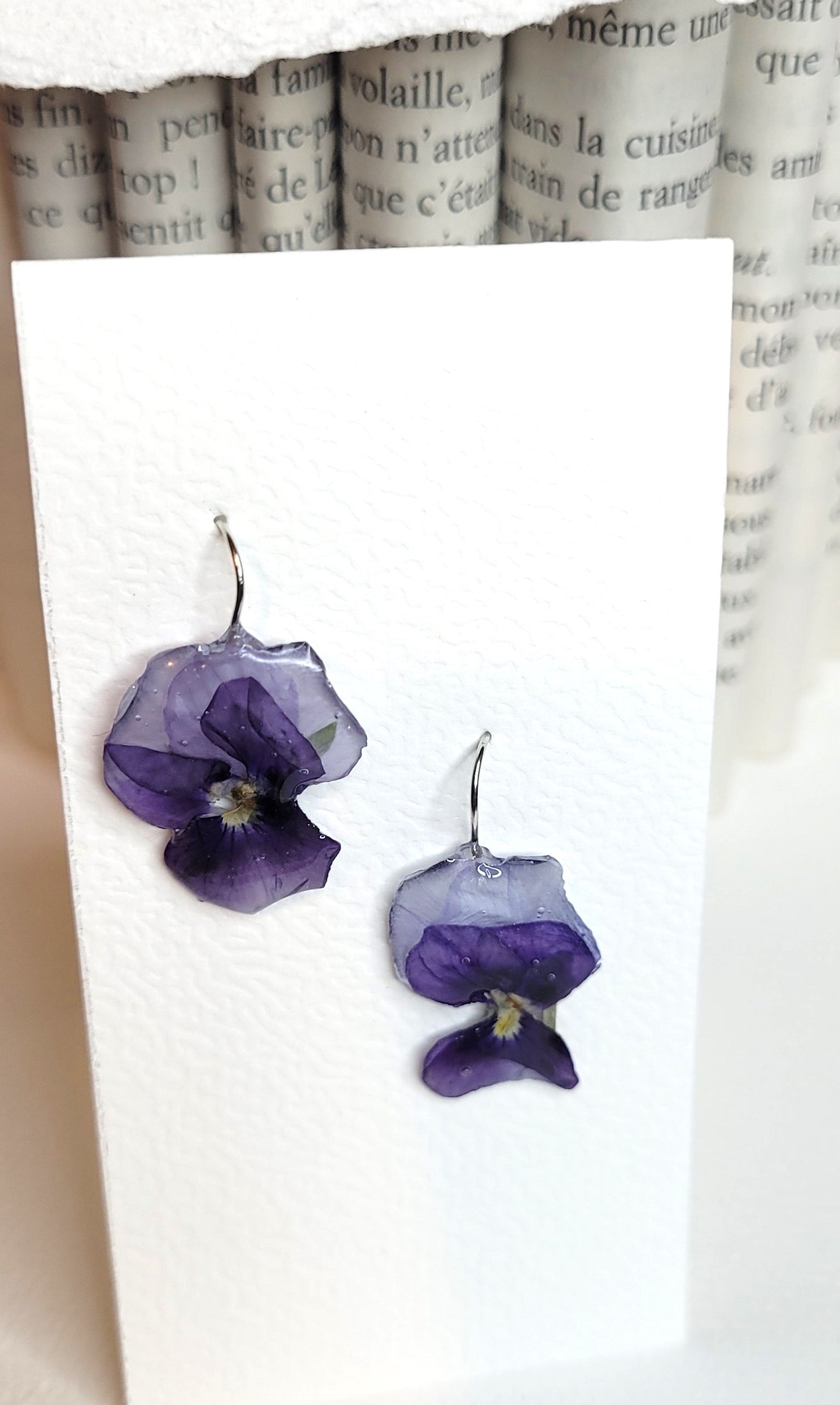 Boucles d'oreilles Pensées