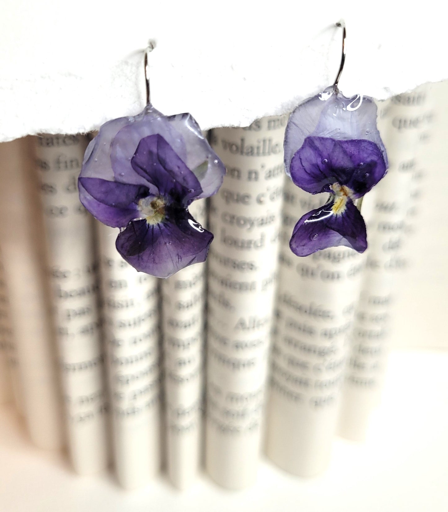 Boucles d'oreilles Pensées