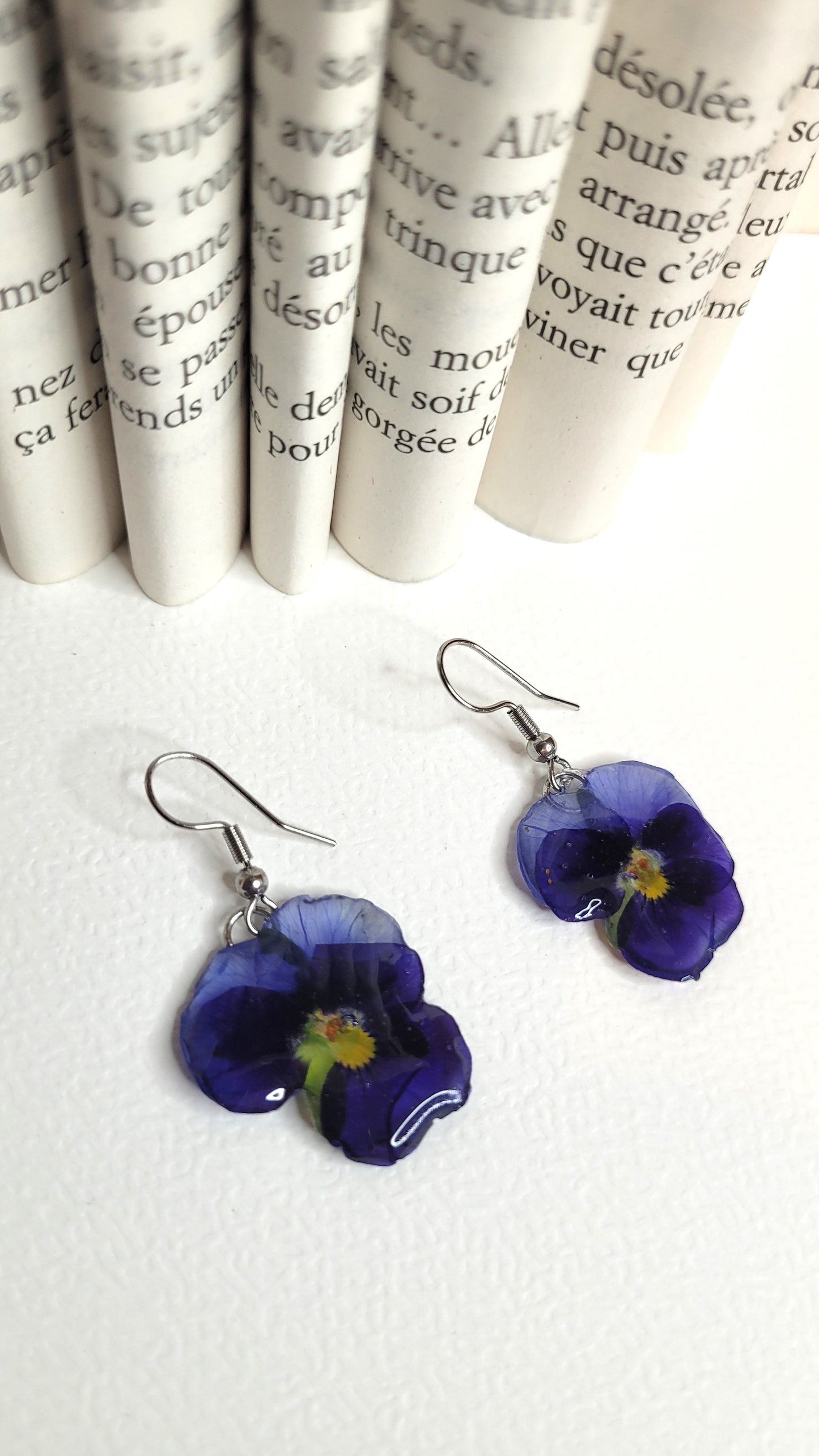 Boucles d'oreilles pensée