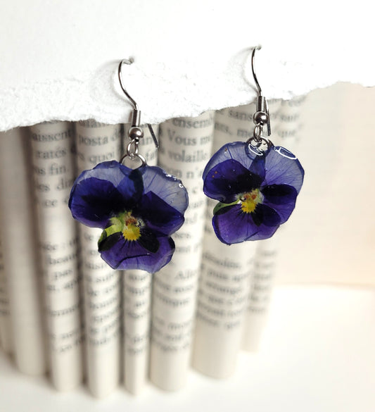 Boucles d'oreilles pensée