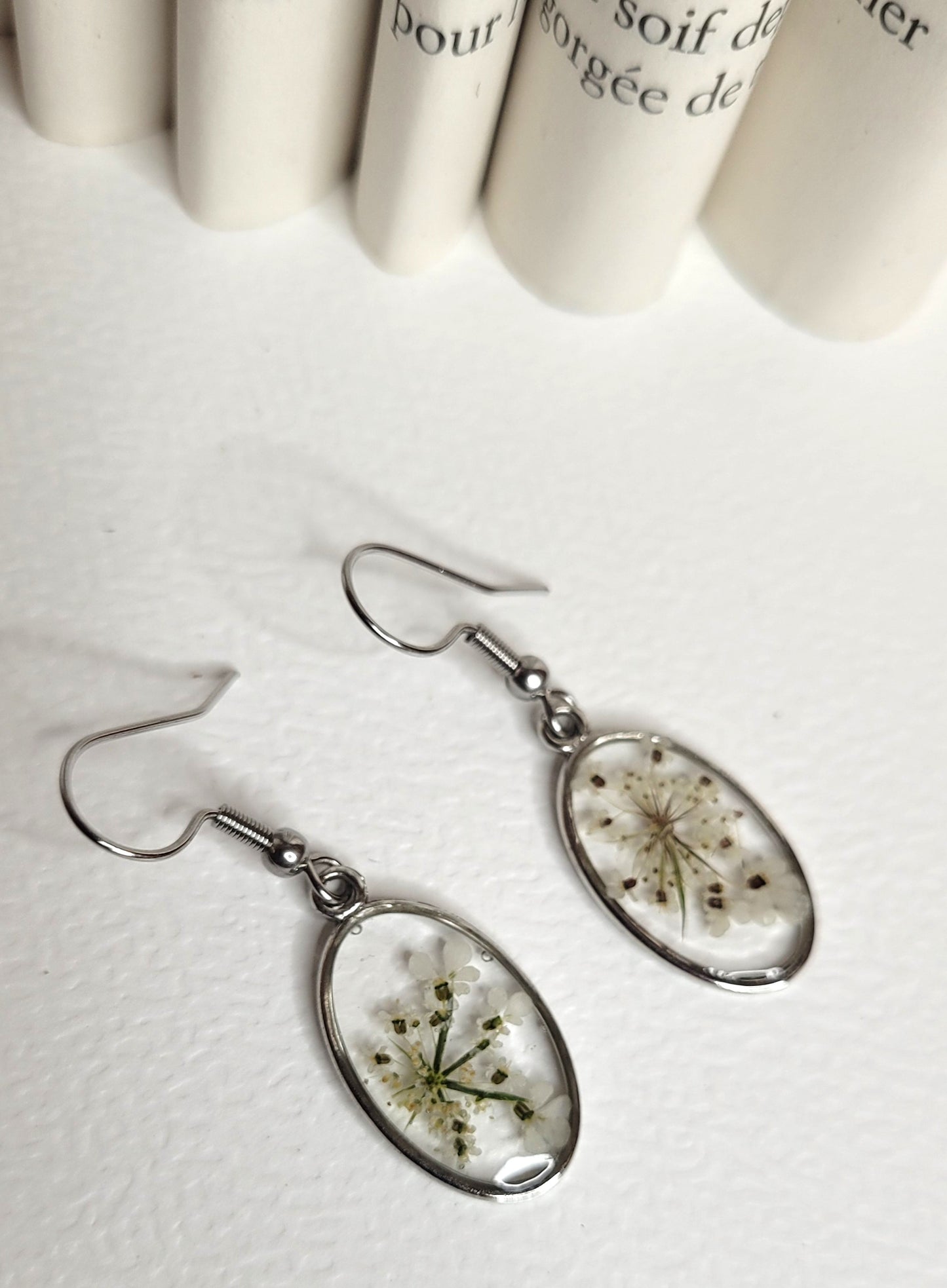 Boucles d'oreilles Fleurs de carottes sauvages