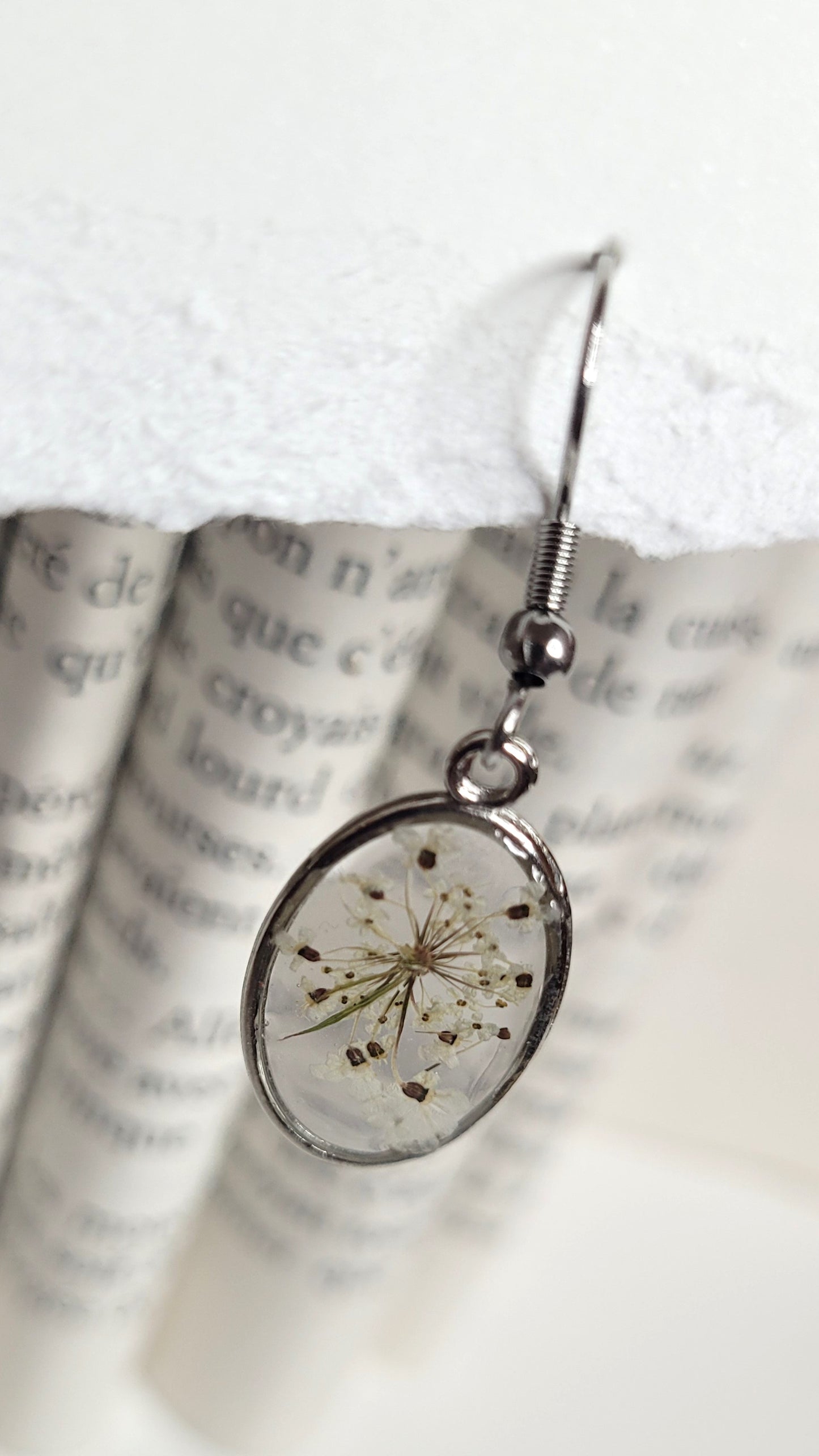 Boucles d'oreilles Fleurs de carottes sauvages