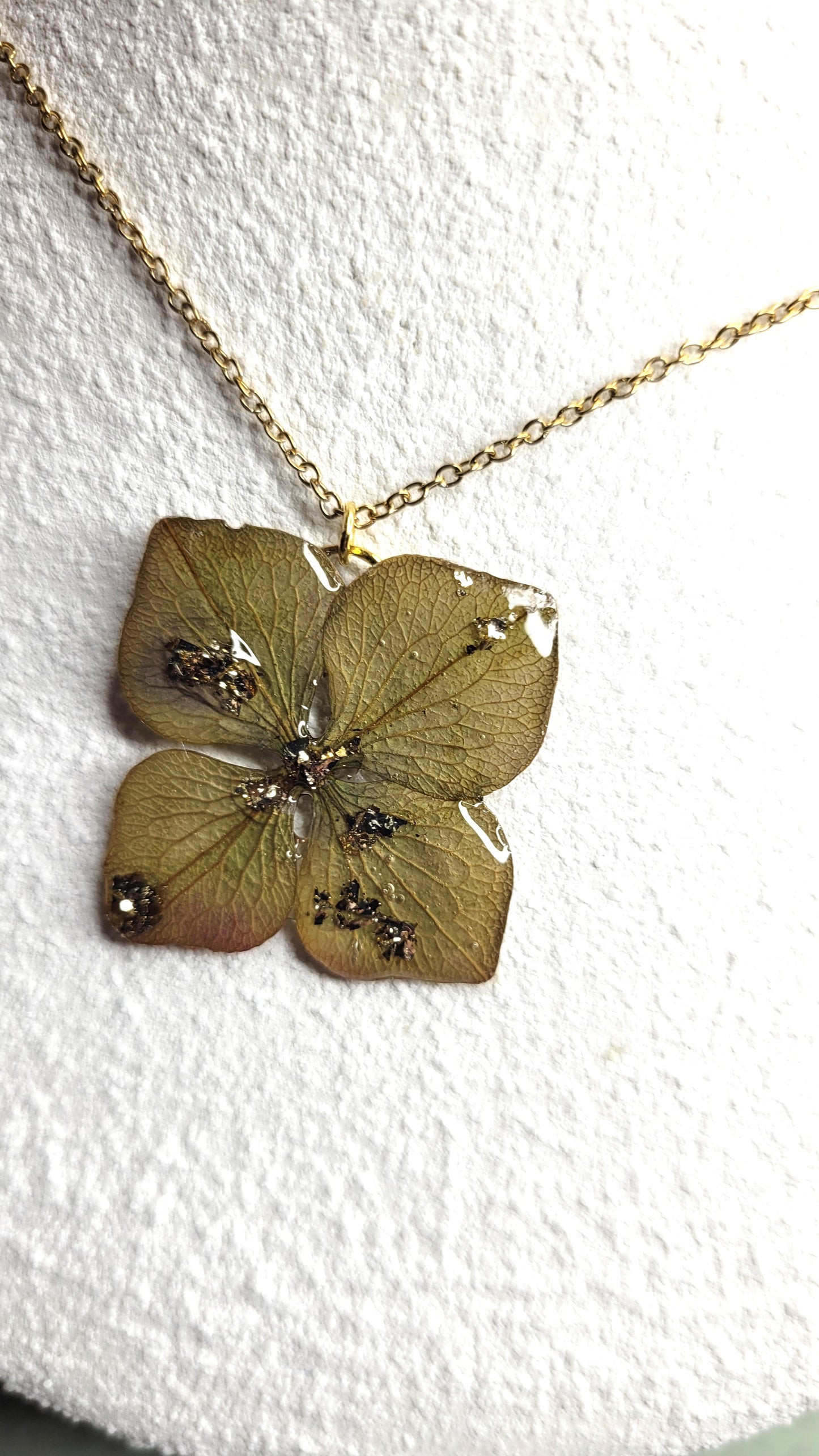 Collier fleur d'hortensia