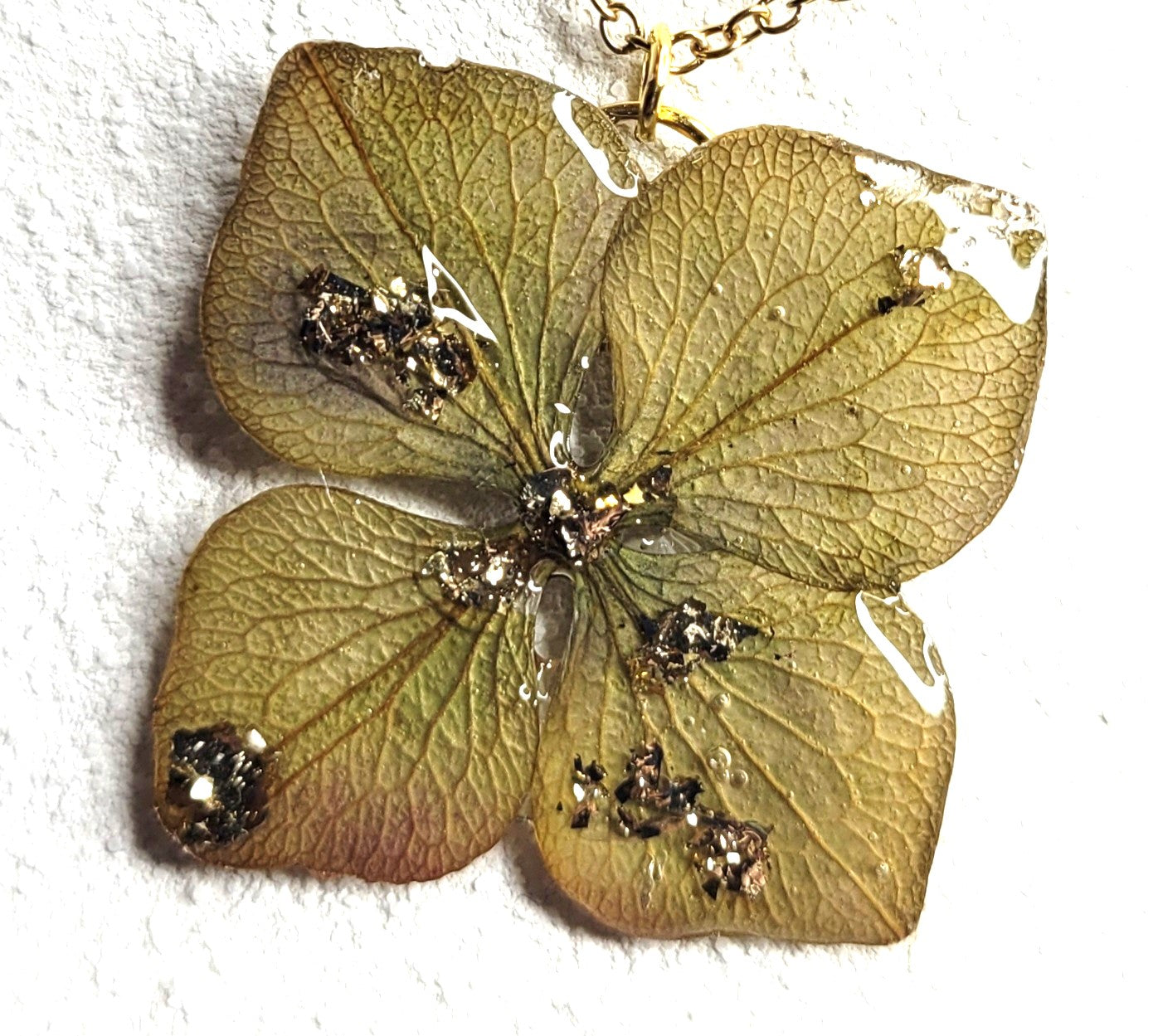 Collier fleur d'hortensia